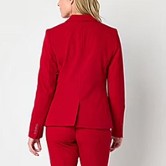Vintage Liz Claiborne Wool Blend Crest Blazer Red Size 16 - Picture 2 of 8